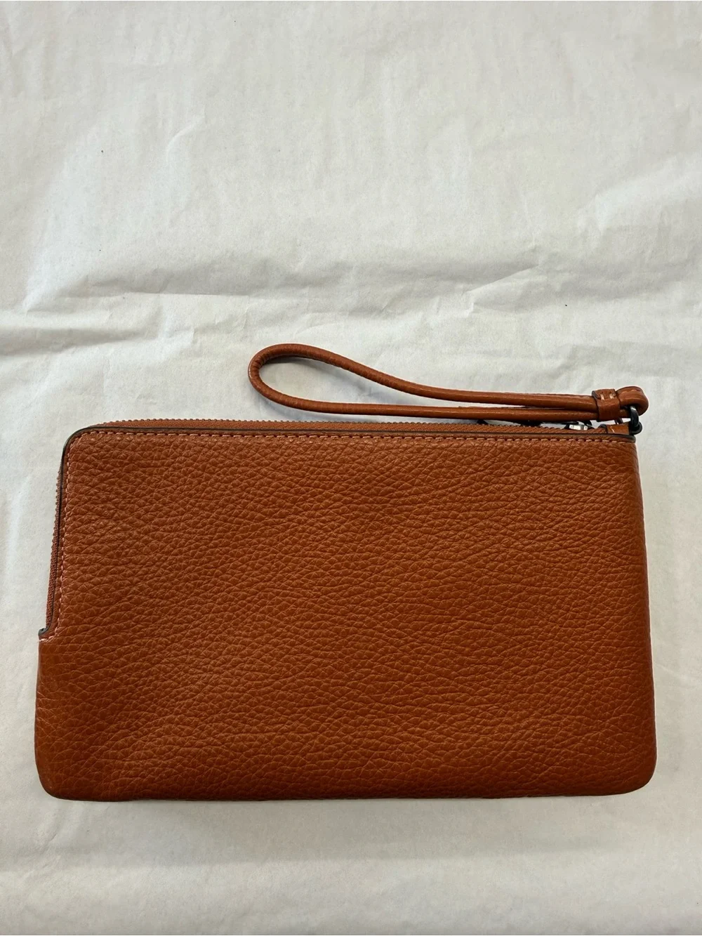 Coach C7368 Double Zip Colorblock Pebbled Leather Wristlet Wallet